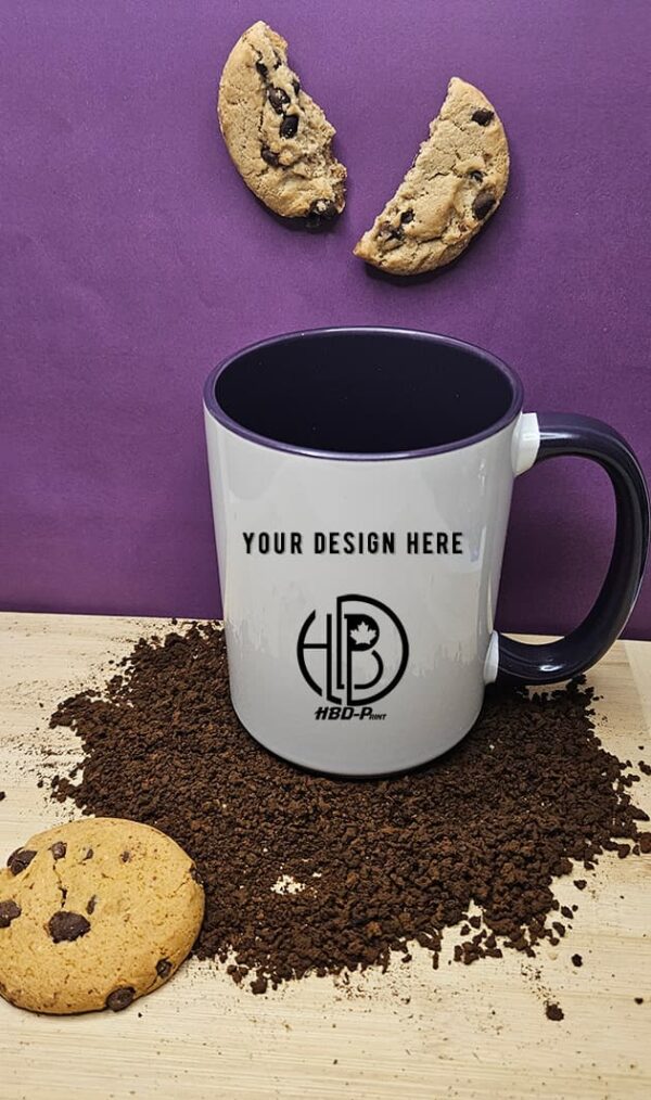 purple handle and inside sublimation 10 oz mug