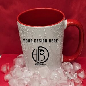Red handle and inside sublimation 16 oz mug