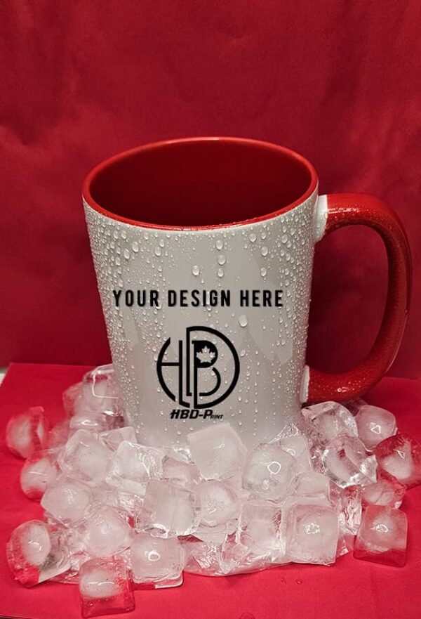 Red handle and inside sublimation 16 oz mug