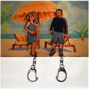 Personalized Wooden Couple Keychain in Vancouver