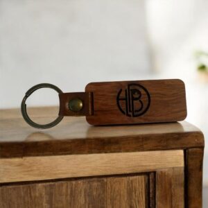 personalized laser engraved wooden keychain in vancouver