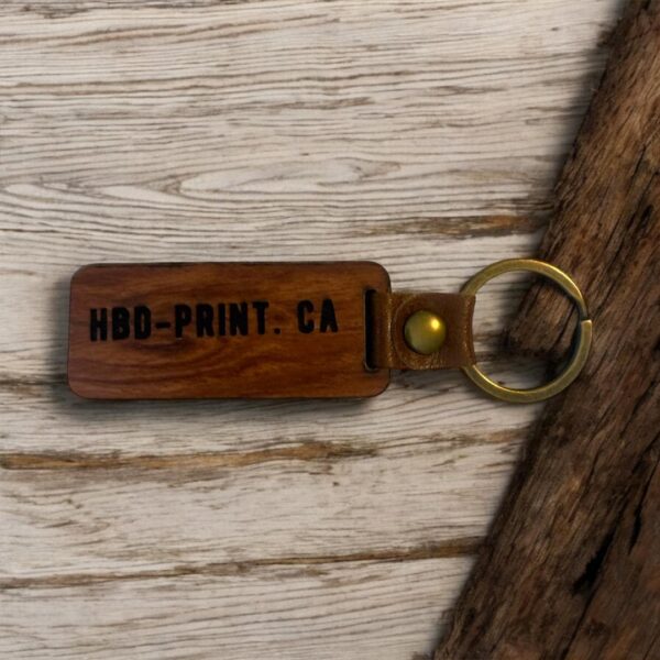 personalized laser engraved wooden keychain in vancouver