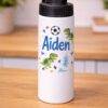 Personalized kids water bottle with name Aiden printed, custom made in Langley Vancouver