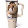 Custom photo water bottle with couple image and romantic message