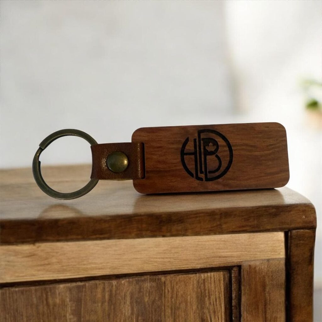 laser engraved wooden keychain-3