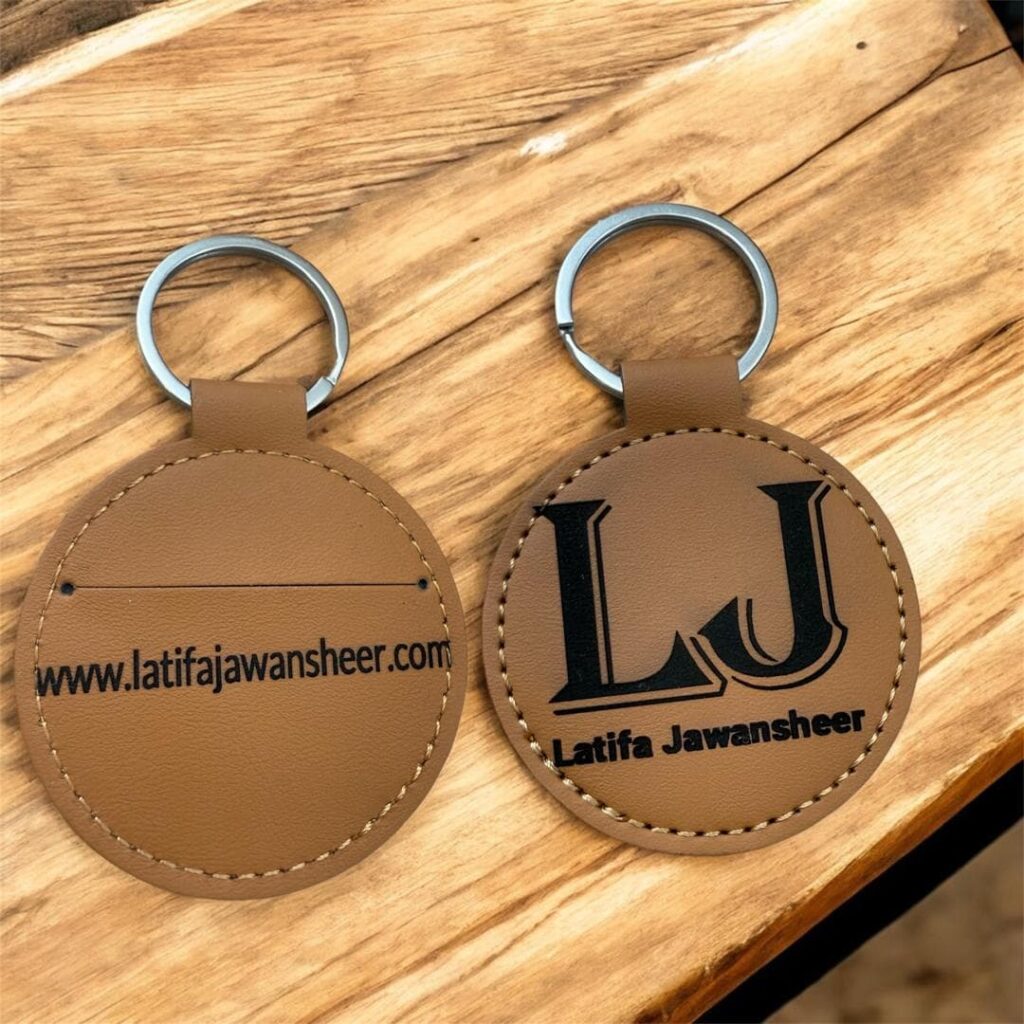 personalized leather keychain in Vancouver