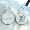 NFC digital business card keychain made of leather for contactless sharing