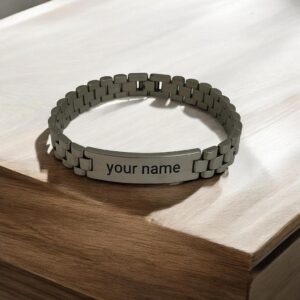 Custom Engraved Bracelet Vancouver – Personalized Stainless Steel Link Bracelet