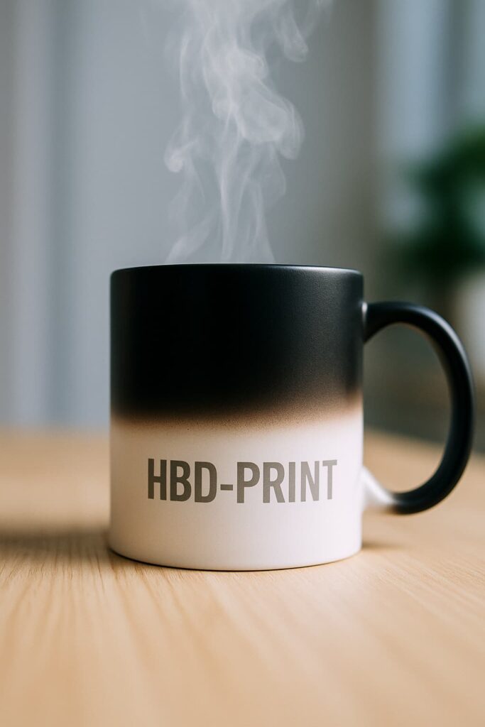 how do heat changing mugs work personalized magic mug with HBD-Print design
