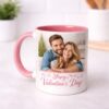 personalized photo mug Vancouver with couple image pink handle romantic gift