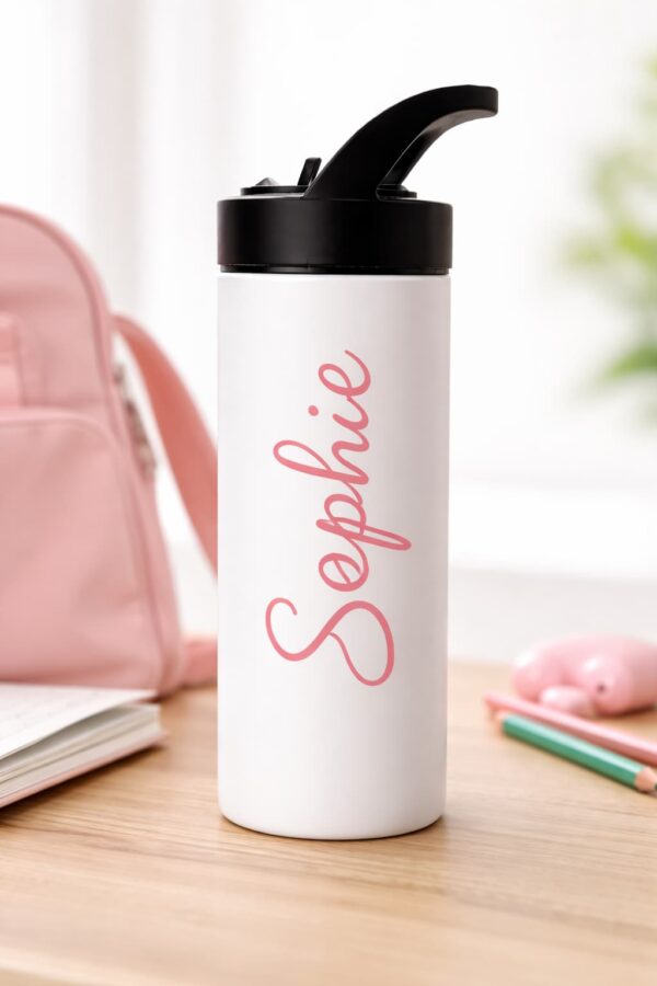 Personalized water bottle with name customization made locally in Vancouver, BC