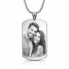 Example of photo engraved dog tag necklace personalized stainless steel pendant Vancouver