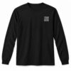 Custom black long sleeve shirt with a left chest logo print, printed in Langley, BC