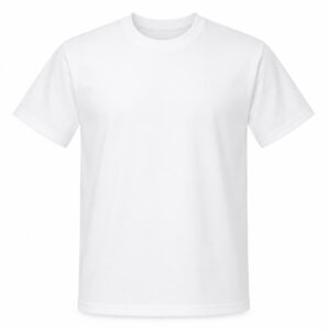 Blank white custom DTF T-shirt for personalized full-color printing in Vancouver, ready for custom logos, photos, text, and artwork.
