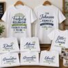Custom DTF printed family reunion T-shirts featuring personalized names and matching designs for family gatherings, reunions, and special celebrations in Vancouver.
