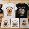 Custom DTF printed pet photo T-shirts featuring personalized dog and cat portraits for pet lovers, memorial gifts, and unique custom apparel in Vancouver.