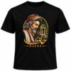 Hafez Persian poet black T-shirt featuring Persian poetry-inspired artwork