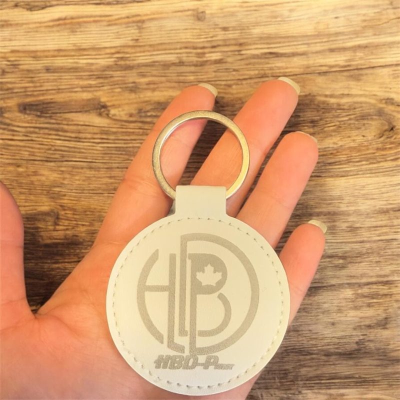 laser engraved leather keychain